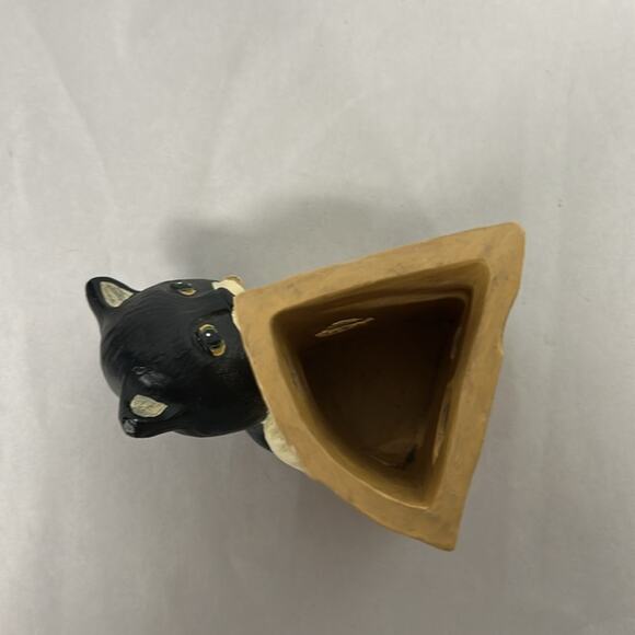 Vintage Figi Brand Tuxedo Cat And Mouse Cheese Pen Holder Vase Votive Holder - Picture 6 of 8